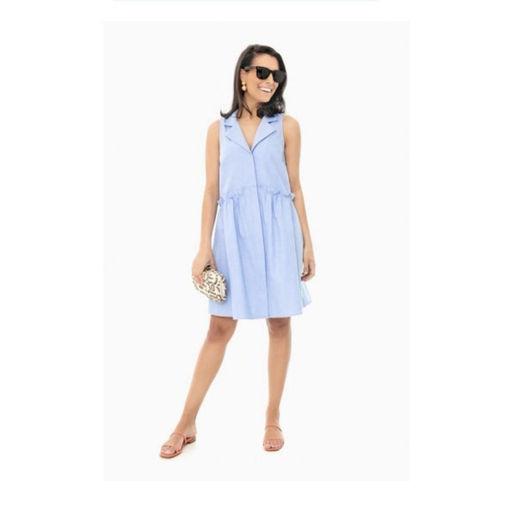 NWT! Tuckernuck Oxford Royal Sleeveless Shirt Dress Light Blue Size M